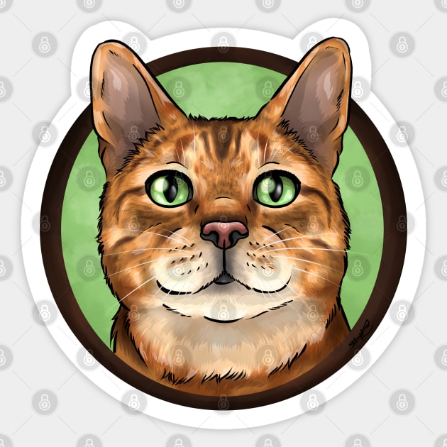 Cute Bengal Cat Sticker by Shirin Illustration